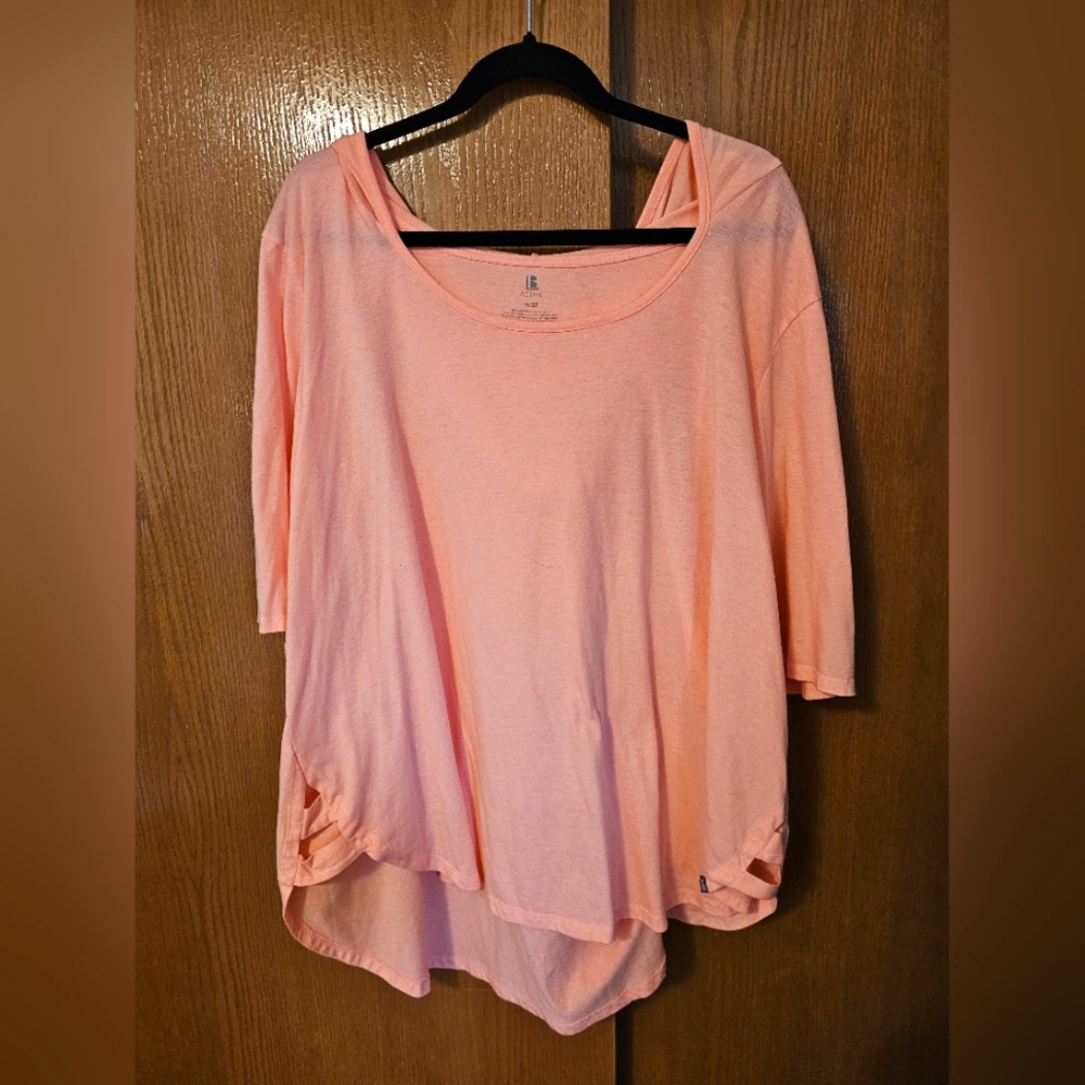 Peach hooded exercise top